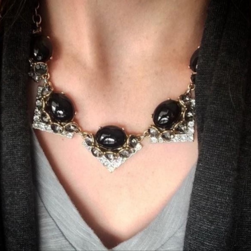 Stella and Dot Rory Necklace: Silver and Black Statement Necklace